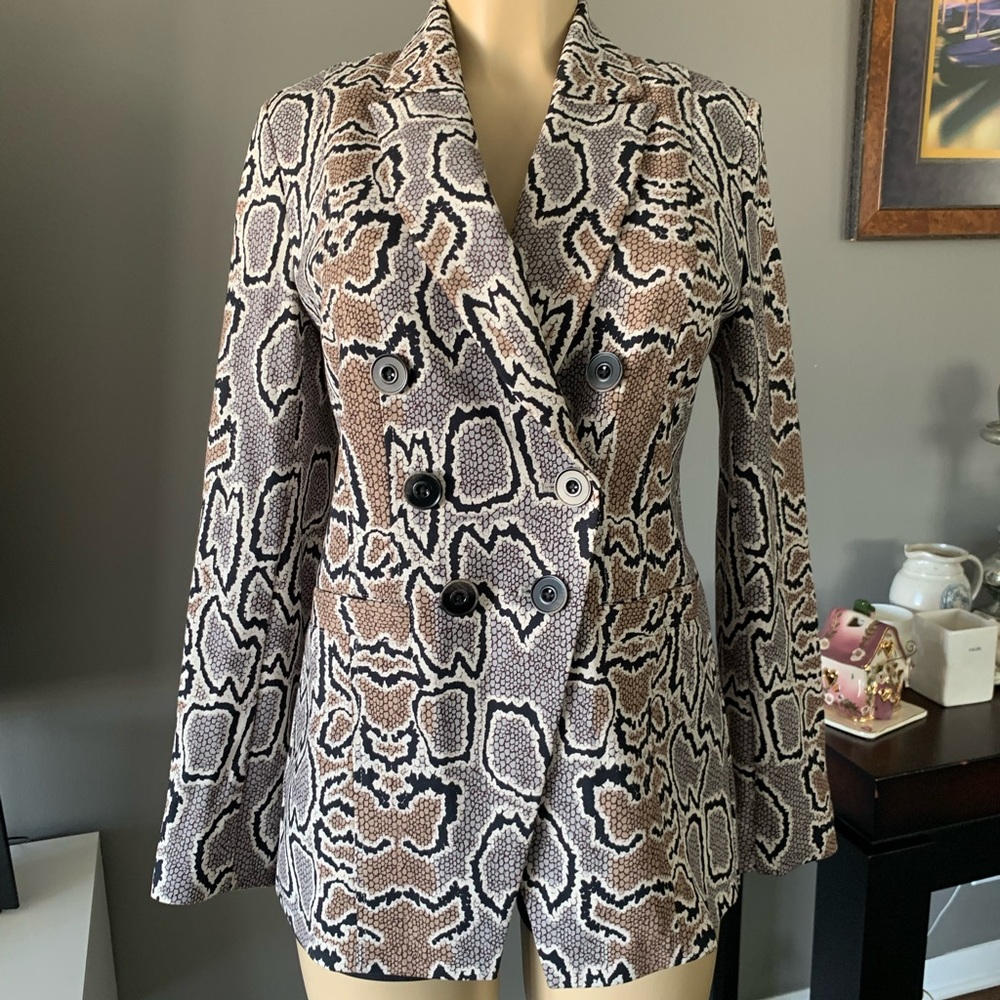 Cabi Python Blazer Tan Gray Neutral Snakeskin Pri… - image 7